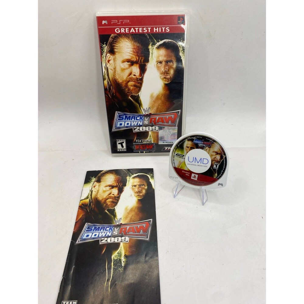 WWE Smackdown Vs Raw 2009 Sony PSP - complete In box CIB Tested & Working